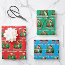 Hoja De Papel De Regalo Trump Xmas Regalo | El presidente favorito de Sant