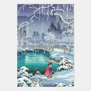 Hoja De Papel De Regalo Tsuchiya Koitsu - Nieve de primavera en Maruyama