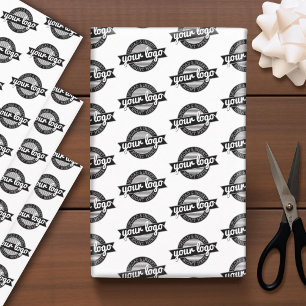 Hoja De Papel De Regalo Tu logotipo por todas partes - Fondo blanco