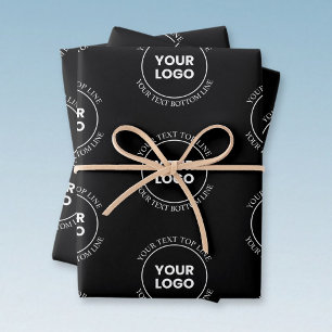 Hoja De Papel De Regalo Tu logotipo y texto editable patrón repetitivo