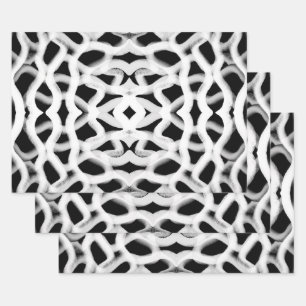 Hoja De Papel De Regalo Tubular blanco en negro