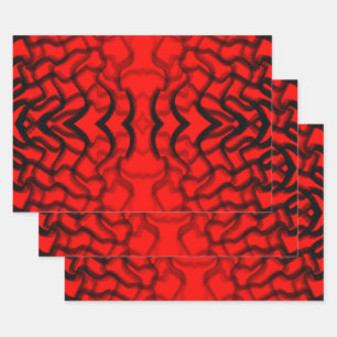 Hoja De Papel De Regalo Tubular Negro Y Rojo