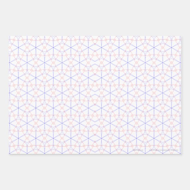 Hoja De Papel De Regalo Tulipanes azules rojos (Anverso 3)