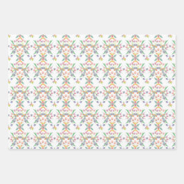 Hoja De Papel De Regalo Tulipanes y filigrí de flores silvestres
