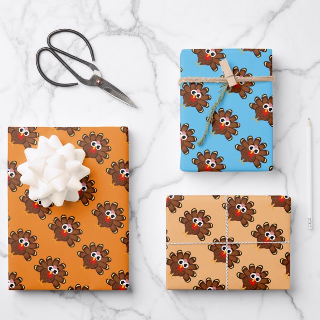 Hoja De Papel De Regalo Turkey bird thanksgiving Wrapping Paper Sheets (Anverso)