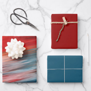 Hoja De Papel De Regalo Turquesa de fuego nativo y rojo