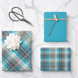 Hoja De Papel De Regalo Turquesa, marrón y crema vivos