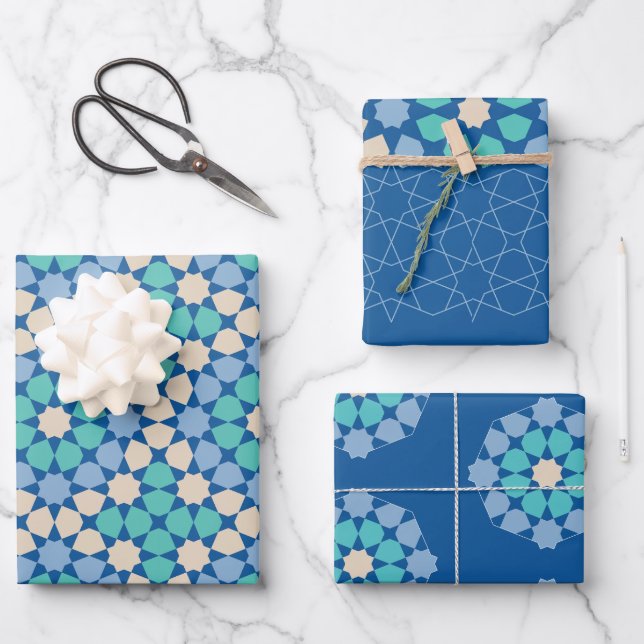 Hoja De Papel De Regalo Turquoise Tranquility pattern (Anverso)