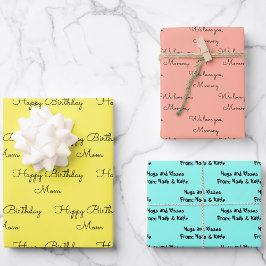 Hoja De Papel De Regalo Tus palabras para mamá en su regalo de cumpleaños