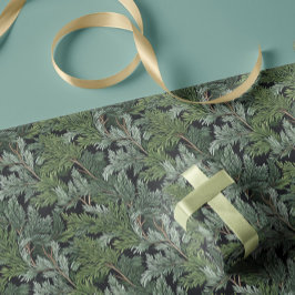 Hoja De Papel De Regalo Twigs verdes con escarcha