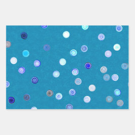 Hoja De Papel De Regalo Twisty Polka Dot Spirals Tri-Color Gift wrap (BPP)
