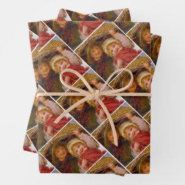 Hoja De Papel De Regalo Two children in the snow by Frederick Morgan