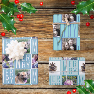 Hoja De Papel De Regalo Typography Square Photos Moda Icy Light Blue
