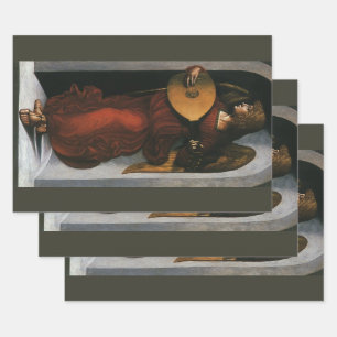 Hoja De Papel De Regalo Un ángel en rojo con un laúd de Leonardo da Vinci