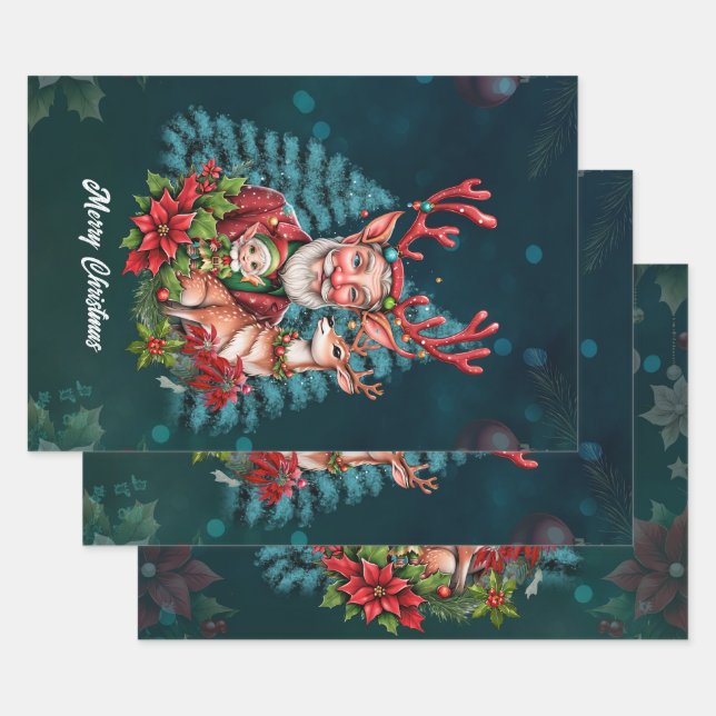 Hoja De Papel De Regalo Un caprichoso ilustracion de Navidades (Set)