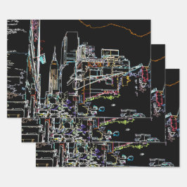 Hoja De Papel De Regalo Un paisaje colorido en Manhattan