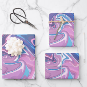 Hoja De Papel De Regalo Un resumen tranquilizador sumerge en rosa y azul p