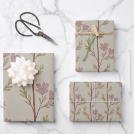 Hoja De Papel De Regalo Un tranquilo viaje Siluetas botánicas - beige cáli