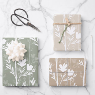 Hoja De Papel De Regalo Un tranquilo viaje suaves siluetas botánicas terro