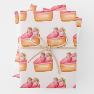 Hoja De Papel De Regalo Un trozo de tarta de fresa