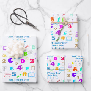 Hoja De Papel De Regalo Una divertida colorida escuela personalizada mejor