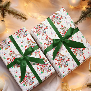 Hoja De Papel De Regalo Una Navidad perruna muy alegre