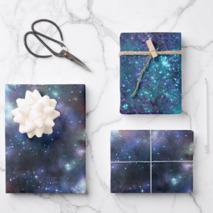Hoja De Papel De Regalo Una serie de diseño de galaxia brillante 3 