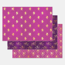Unicornio Rosa y Púrpura y Ornamental Dorado