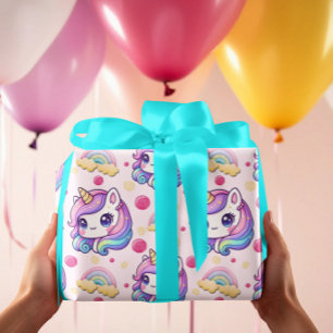 Hoja De Papel De Regalo Unicornios Rosados Bonitos