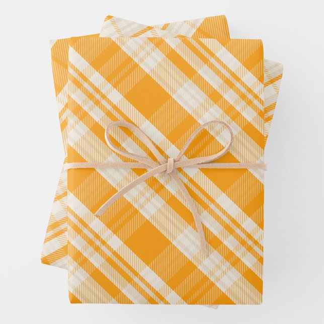Hoja De Papel De Regalo Unique Rustic Country Yellow & Cream Plaid (Unique Rustic Country Yellow & Cream Plaid Wrapping Paper Sheets)