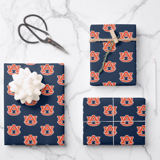 Hoja De Papel De Regalo Universidad Auburn | Logo de Auburn UA (Anverso)