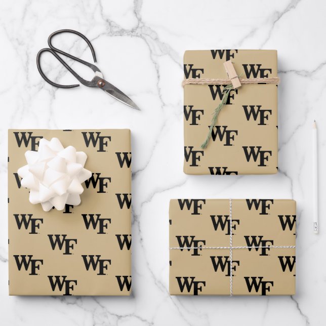 Hoja De Papel De Regalo Universidad Wake Forest | WF (Anverso)