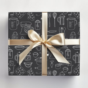Hoja De Papel De Regalo Utensilios de cocina minimalistas modernos