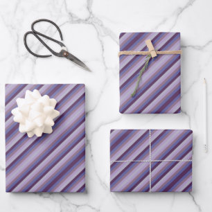 Hoja De Papel De Regalo Uva Lavanda Magenta Azul Púrpura Raya Colorida