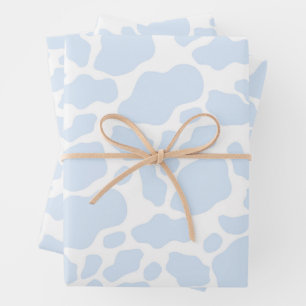 Hoja De Papel De Regalo Vaca azul pálido estéril