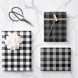 Hoja De Papel De Regalo Vacaciones de búfalo blanco gris negro