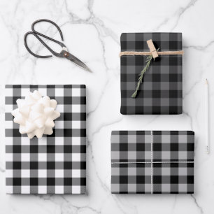 Hoja De Papel De Regalo Vacaciones de búfalo blanco gris negro