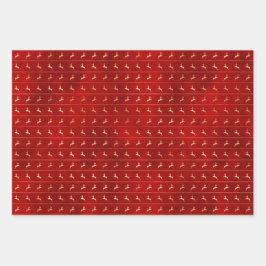 Hoja De Papel De Regalo Vacaciones de los Navidades rojos de los renos de 