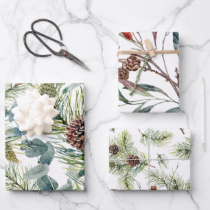 Hoja De Papel De Regalo Vacaciones en bosques de color de agua