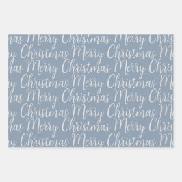 Hoja De Papel De Regalo Vacaciones en invierno de Navidades azules agitado