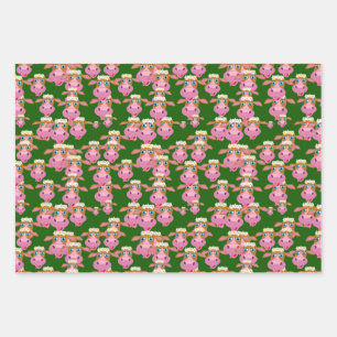 Hoja De Papel De Regalo Vacas Rosadas