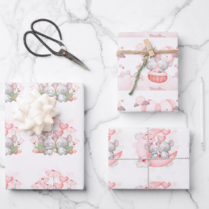 Hoja De Papel De Regalo Valentine Cute Baby Mice