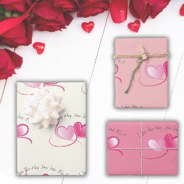 Hoja De Papel De Regalo Valentine Love Way Pattern