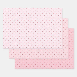 Hoja De Papel De Regalo Valentine’s Day Girly Soft Red Pink Heart Pattern