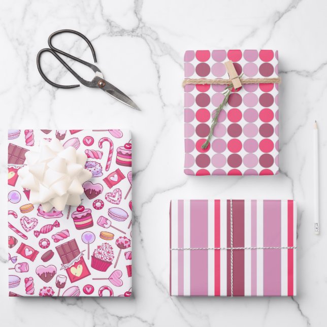 Hoja De Papel De Regalo Valentine Sweets Love (Anverso)