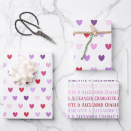 Hoja De Papel De Regalo Valentine's Day Hearts