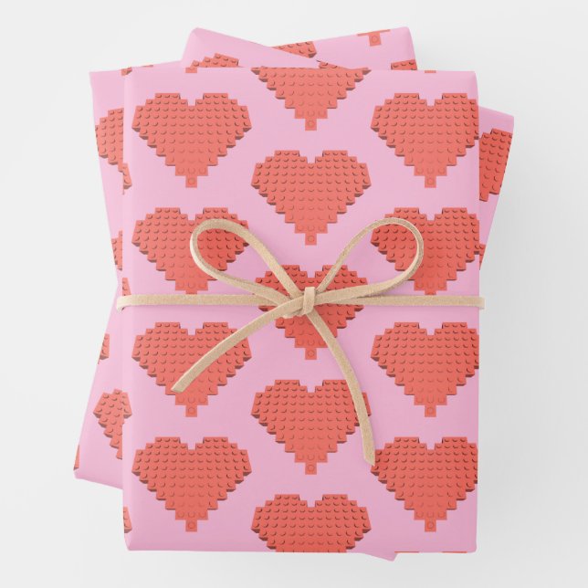Hoja De Papel De Regalo Valentines Heart Shape Pink (In situ)