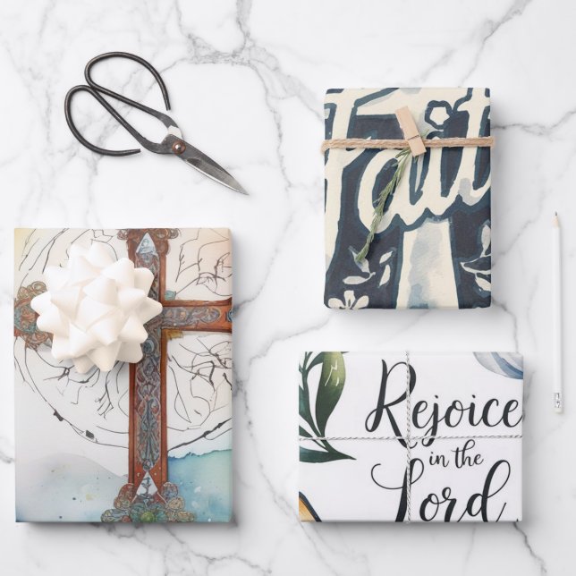 Hoja De Papel De Regalo Valor a través de la fe (Anverso)