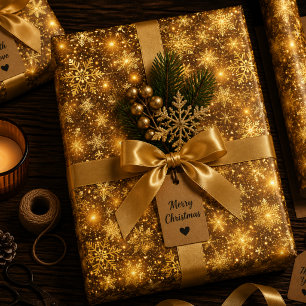 Hoja De Papel De Regalo Vals de Navidad Luminoso