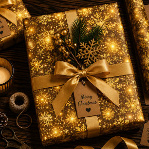 Hoja De Papel De Regalo Vals de Navidad Luminoso